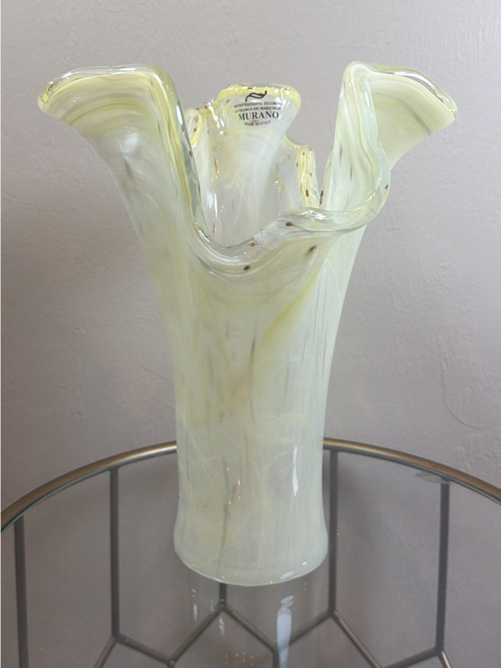 Authentic Murano Hand-Blown Art Glass Vase – Made in Italy